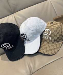 上質Gucciグッチキャンバス×本牛革ダブルGメタルロゴ ベースボールキャップGucci26-20