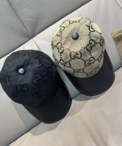 上質Gucciグッチキャンバス×本牛革ダブルGメタルロゴ ベースボールキャップGucci26-14