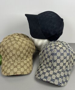 上質Gucciグッチキャンバス×本牛革ダブルGメタルロゴ ベースボールキャップGucci26-12