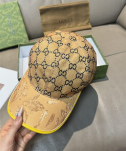 上質Gucciグッチキャンバス×本牛革ダブルGメタルロゴ ベースボールキャップGucci26-05