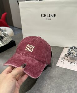 MiuMiuミュウミュウ サンバイザー ベースボールキャップ ワークキャップバケットハットダメージ加工キャップmiumiu641