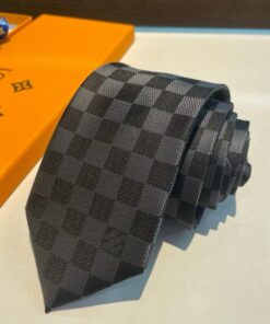 最高峰ルイヴィトンLouis Vuittonシルク クラシック ダミエ柄 同色ジャガード ネクタイ M90739-01