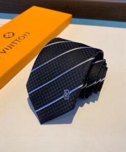 最高峰ルイヴィトンLouis Vuittonシルク クラシック ダミエ柄 同色ジャガード ネクタイ M90739-11